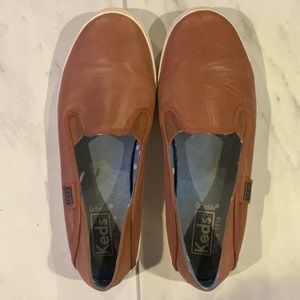 Women’s Crashback Leather Brown KEDS Flats